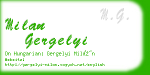 milan gergelyi business card